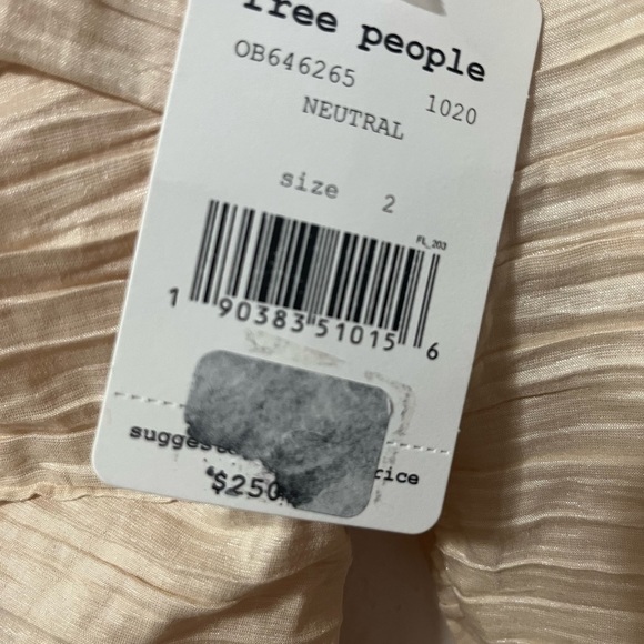 Free people women’s NWT mini long sleeve dress ruffles peach pink size 2 boho - Picture 3 of 5